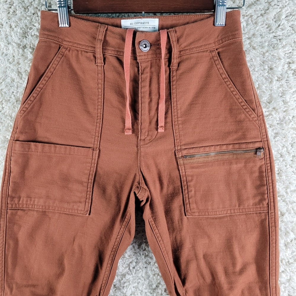REI Co-op Wallace Lake Jogger Pants Womens 0 Rust Brown Excellent Hiking Outdoor - Picture 2 of 14